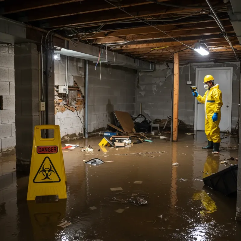 Flooded Basement Electrical Hazard in Frazee, MN Property